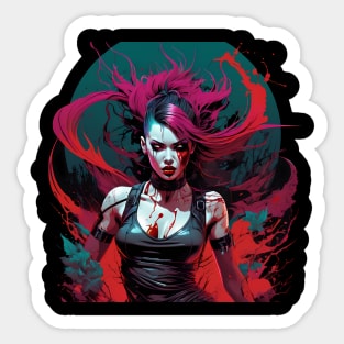 Beautiful metal women Sticker